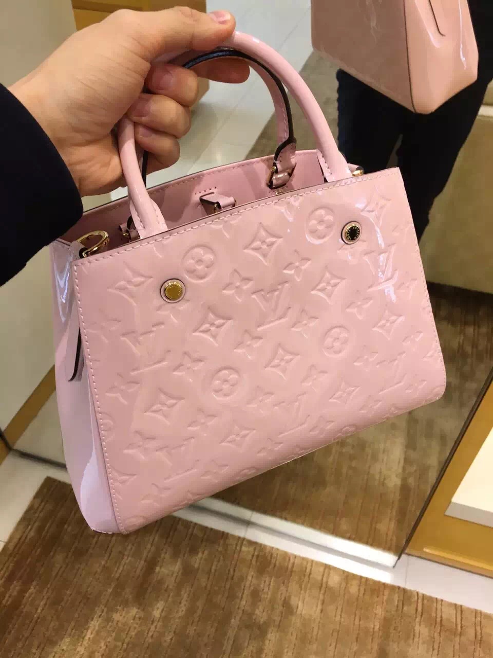 Louis Vuitton Monogram Vernis Montaigne BB Bag M50404 Rose